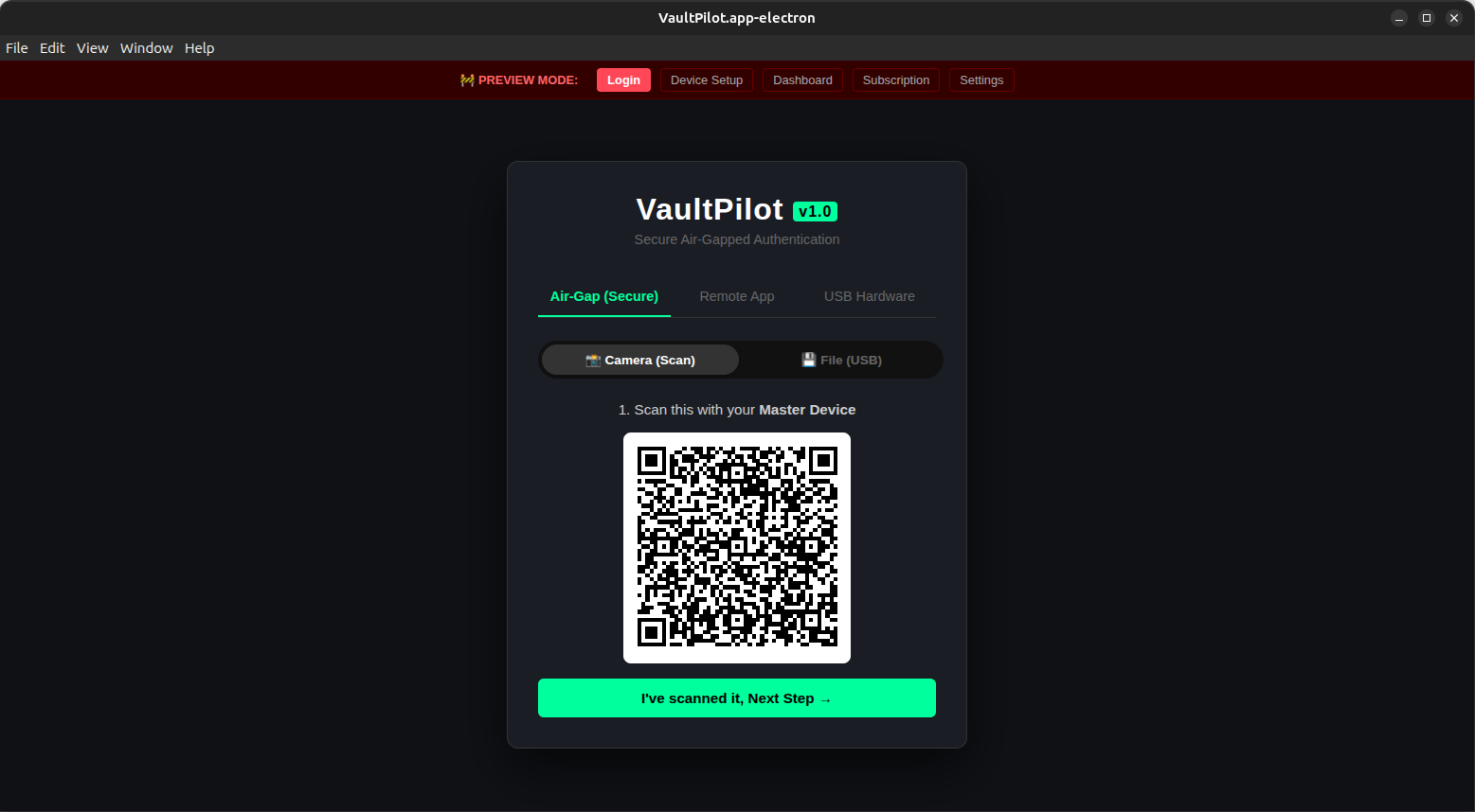 VaultPilot Secure Client Login